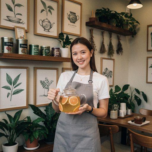 Raminanti arbatos akimirka su šviežia greipfruto dekoracija.